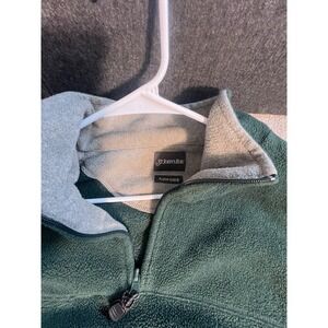 St John's Bay Men's Green Plush Fleece Long Sleeve Full Zipper Sweater Size 2XL